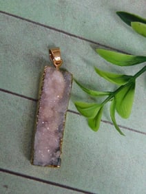 DRUZY QUARTZ PENDANT ROCK STONE LAPIDARY SPECIMEN