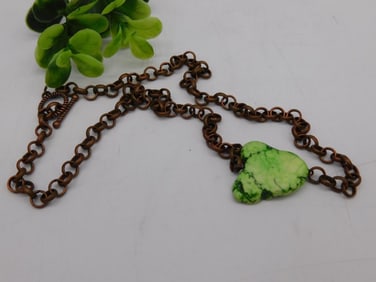 GENUINE STONE PENDANT ON CHAIN NECKLACE ROCK STONE LAPIDARY SPECIMEN