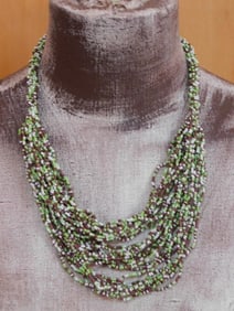 SEED BEAD NECKLACE ROCK STONE LAPIDARY SPECIMEN