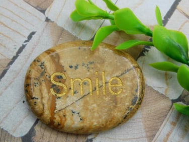 SMILE JASPER WORD STONE ROCK STONE LAPIDARY SPECIMEN