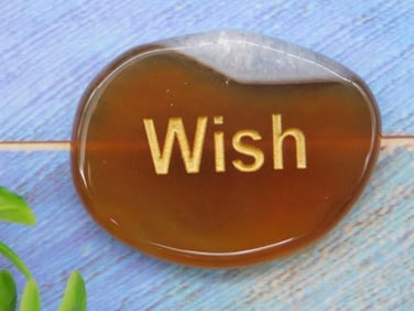 WISH CARNELIAN WORD STONE ROCK STONE LAPIDARY SPECIMEN