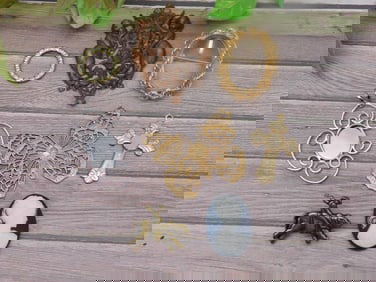 MIXED PENDANT LOT ROCK STONE LAPIDARY SPECIMEN