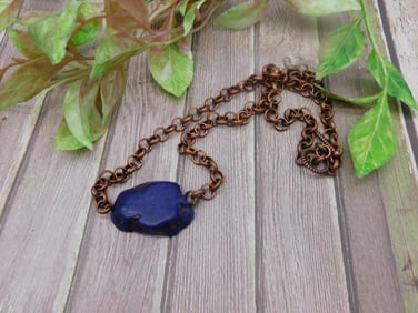 GENUINE STONE PENDANT ON CHAIN NECKLACE ROCK STONE LAPIDARY SPECIMEN