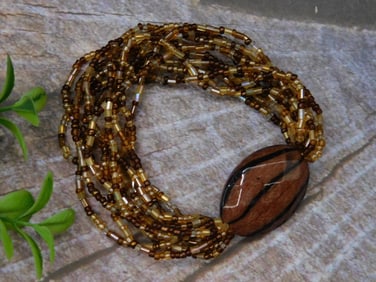 BEADED BRACELET ROCK STONE LAPIDARY SPECIMEN