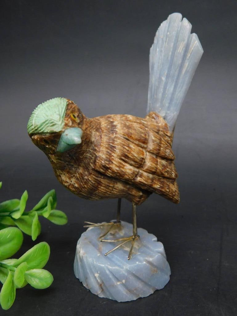 Shell and Stone Bird Figurine Rock Stone Lapidary Specimen: Shell and Stone Bird Figurine Rock Stone Lapidary Specimen