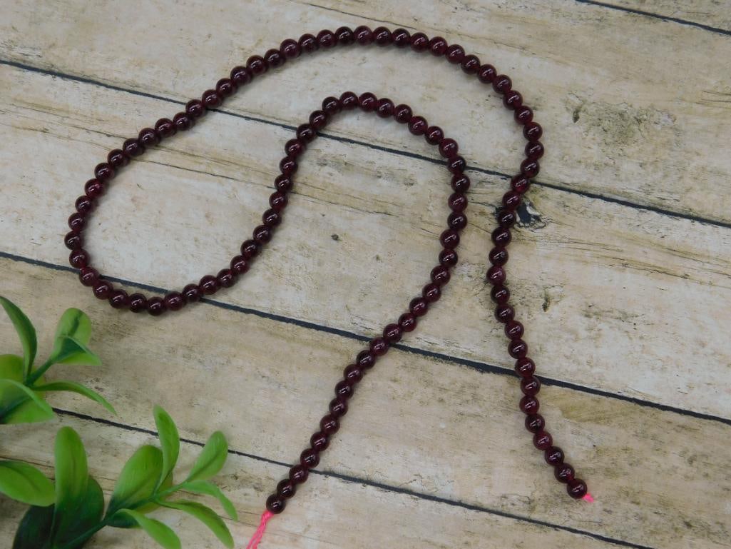 Red Bead Necklace with Clasp: Red Bead Necklace with Clasp