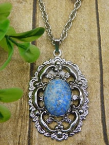GENUINE STONE PENDANT ON CHAIN NECKLACE ROCK STONE LAPIDARY SPECIMEN
