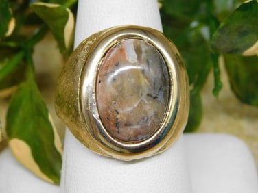 GENUINE STONE ADJUSTABLE RING ROCK STONE LAPIDARY SPECIMEN