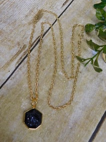 DRUZY TITANIUM PENDANT ON CHAIN NECKLACE ROCK STONE LAPIDARY SPECIMEN