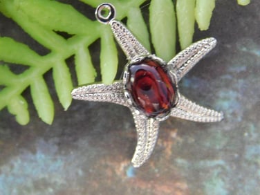 ABALONE STARFISH PENDANT ROCK STONE LAPIDARY SPECIMEN