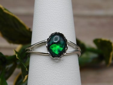 ABALONE STONE ADJUSTABLE RING ROCK STONE LAPIDARY SPECIMEN