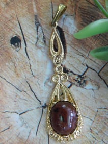 MAHOGANY OBSIDIAN PENDANT ROCK STONE LAPIDARY SPECIMEN