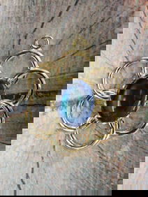 ABALONE FLOWER PENDANT ROCK STONE LAPIDARY SPECIMEN