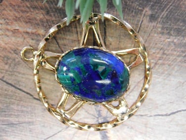 AZURITE STAR PENDANT ROCK STONE LAPIDARY SPECIMEN