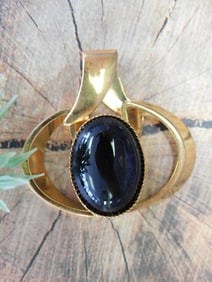 OBSIDIAN PENDANT ROCK STONE LAPIDARY SPECIMEN