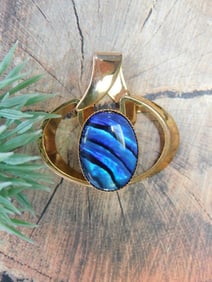 ABALONE PENDANT ROCK STONE LAPIDARY SPECIMEN