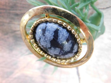 SNOWFLAKE OBSIDIAN PENDANT ROCK STONE LAPIDARY SPECIMEN