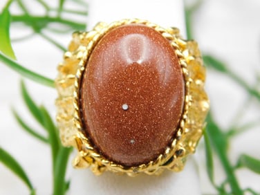 GOLDSTONE RING ROCK STONE LAPIDARY SPECIMEN