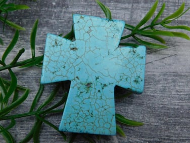 TURQUENITE CROSS ROCK STONE LAPIDARY SPECIMEN