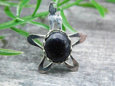 BLUE GOLDSTONE STAR PENDANT ROCK STONE LAPIDARY SPECIMEN