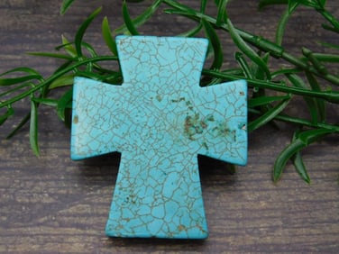 TURQUENITE CROSS ROCK STONE LAPIDARY SPECIMEN