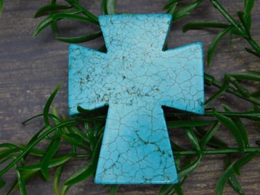 TURQUENITE CROSS ROCK STONE LAPIDARY SPECIMEN