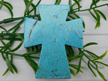 TURQUENITE CROSS ROCK STONE LAPIDARY SPECIMEN