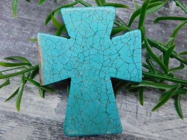 TURQUENITE CROSS ROCK STONE LAPIDARY SPECIMEN