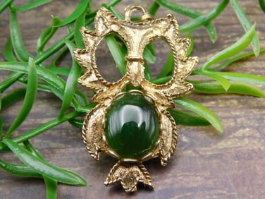 AVENTURINE OWL PENDANT ROCK STONE LAPIDARY SPECIMEN