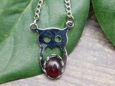 ABALONE OWL PENDANT NECKLACE ROCK STONE LAPIDARY SPECIMEN