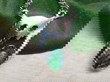 ABALONE OWL PENDANT NECKLACE ROCK STONE LAPIDARY SPECIMEN