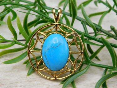 TURQUOISE SPIDERWEB PENDANT ROCK STONE LAPIDARY SPECIMEN