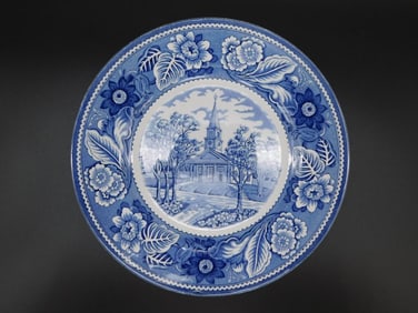 1832 MEETING HOUSE STURBRIDGE VILLAGE COLLECTORS PLATE VINTAGE ANTIQUE