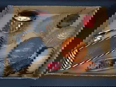 MIXED LIGHTS AND MIRROR LOT VINTAGE AUTOMOBILIA ANTIQUE