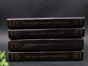 THE NEW POCKET WORLD ATLAS DICTIONARY THESAURUS AND SHORTER BARTLETTS QUOTATIONS SET OF 4 VINTAGE