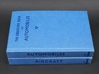 THE OBSERVERS BOOK OF AUTOMOBILES AND AIRCRAFT LOT OF 2 BOOKS