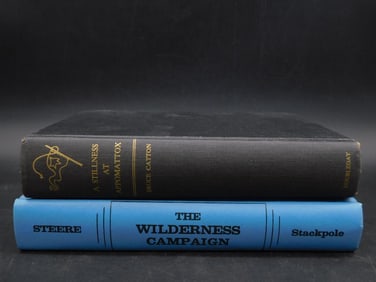 A STILLNESS AT APPOMATTOX AND THE WILDERNESS CAMPAIGN BOOKS VINTAGE ANTIQUE