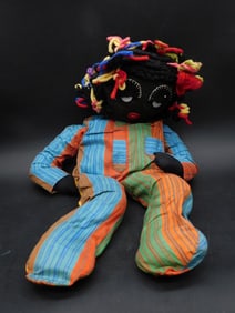 FOLK ART STUFFED RAG DOLL VINTAGE ANTIQUE TOY