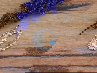 MAN IN THE MOON PENDANT WITH TURQUOISE ACCENT ROCK STONE LAPIDARY SPECIMEN