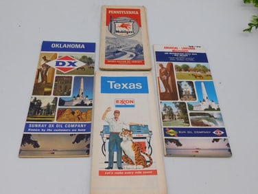 MIXED ROAD MAPS ASSORTED STATES PETROLIANA VINTAGE ANTIQUE