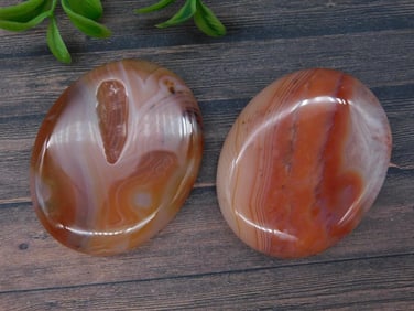 BANDED CARNELIAN WORRY STONES ROCK STONE LAPIDARY SPECIMEN