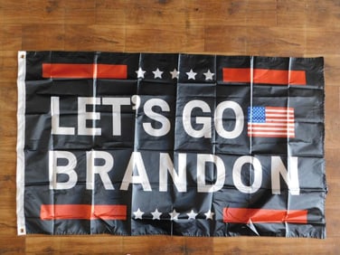 BLACK LETS GO BRANDON FLAG