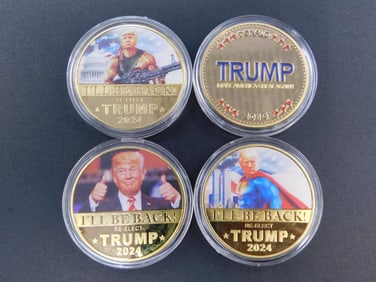 LOT OF 4 DONALD TRUMP COINS