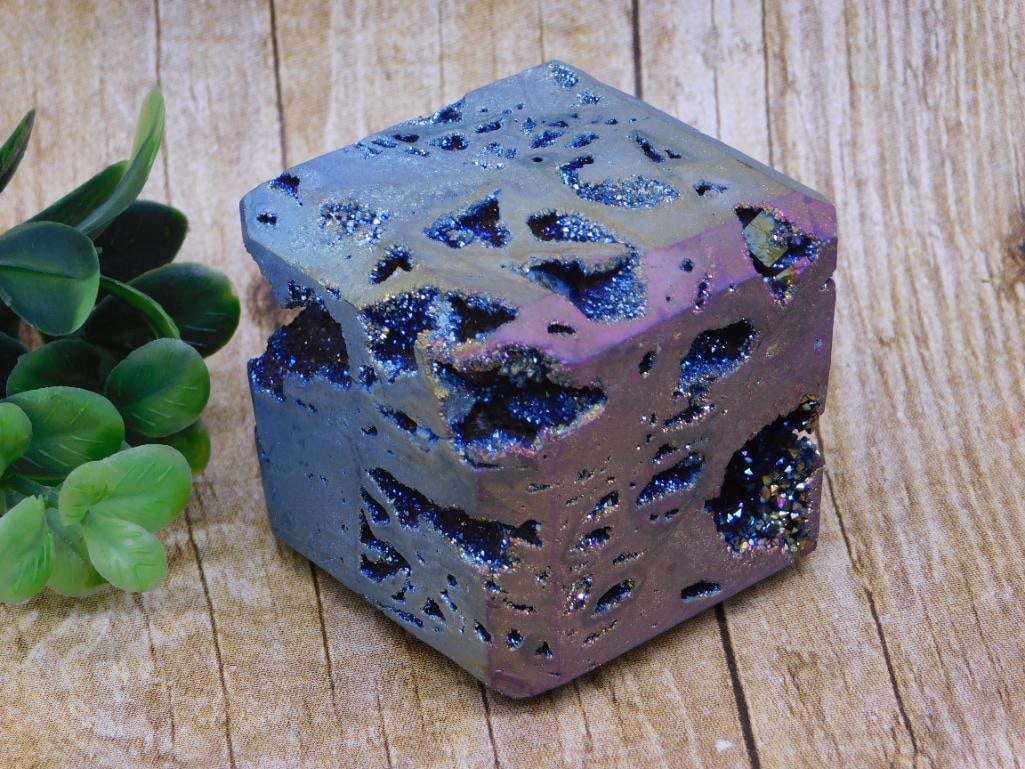 RAINBOW TITANIUM CUBE ROCK STONE LAPIDARY SPECIMEN: RAINBOW TITANIUM CUBE ROCK STONE LAPIDARY SPECIMEN
