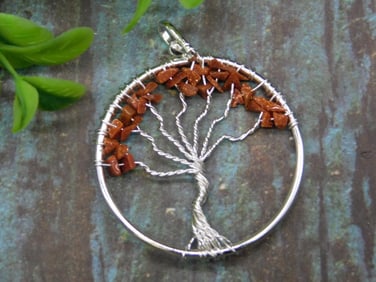 GOLDSTONE TREE OF LIFE WIRE WRAPPED PENDANT