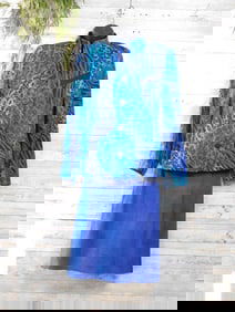 RICHARD WARREN AND FATALE BLUE SKIRT AND BLOUSE VINTAGE CLOTHING