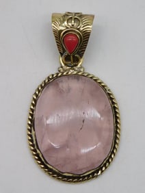 ROSE QUARTZ PENDANT ROCK STONE LAPIDRY SPECIMEN