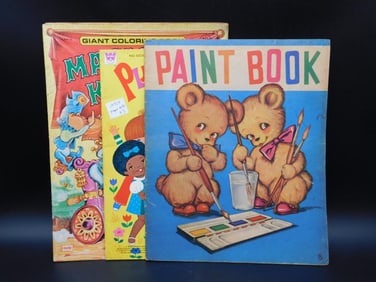 VINTAGE COLORING BOOKS ANTIQUE TOY