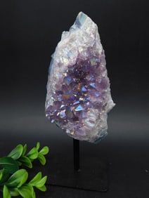 1 POUND ANGEL AURA AMETHYST DISPLAY ROCK STONE LAPIDARY SPECIMEN