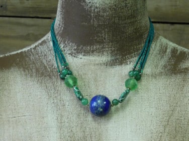 MIXED STONE NECKLACE ROCK STONE LAPIDARY SPECIMEN